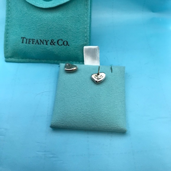 Authentic Tiffany & Co. Full Heart Earrings - Picture 2 of 3